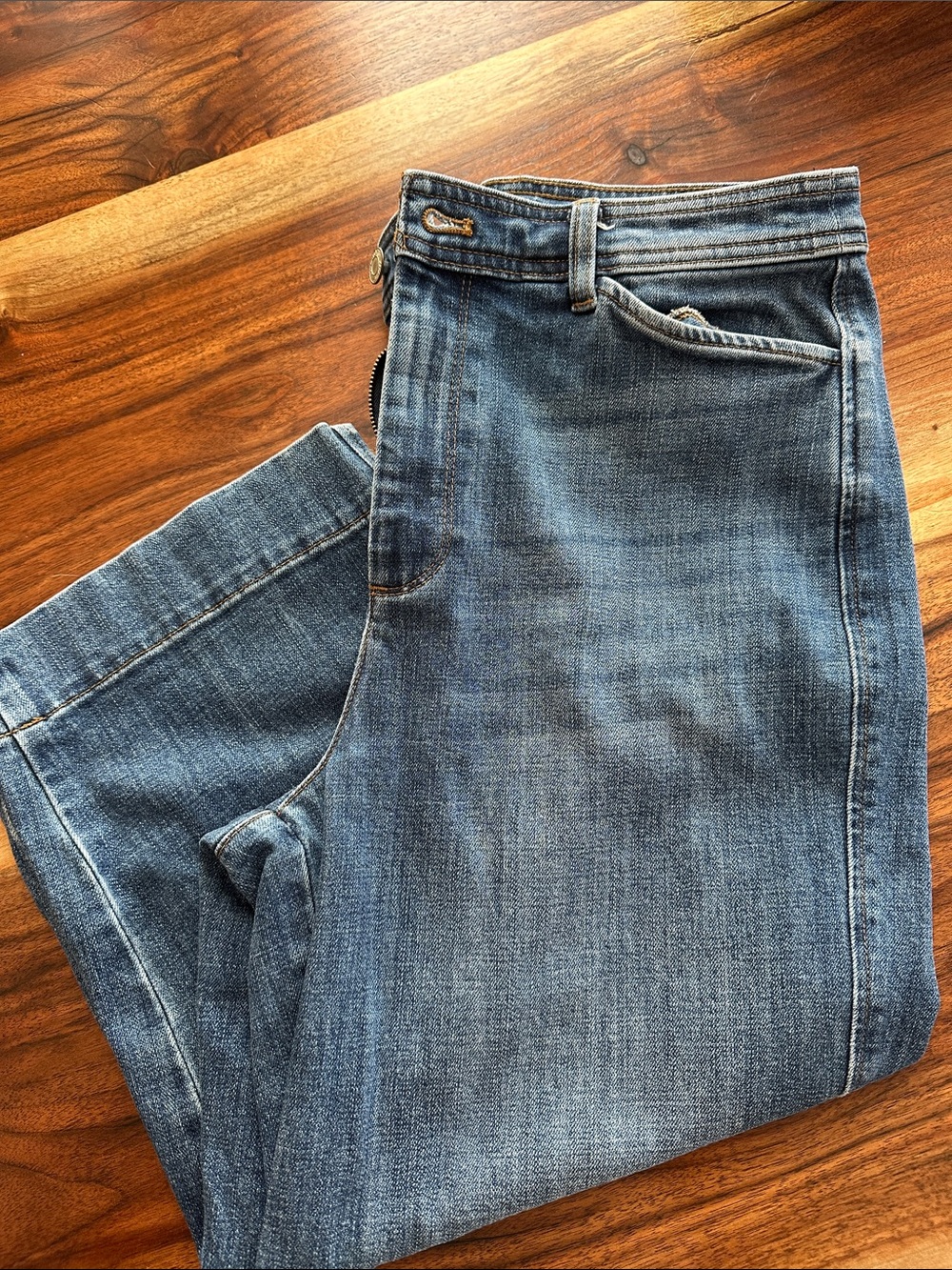 Talbots Women's Flared Jeans in Medium Blue Denim
